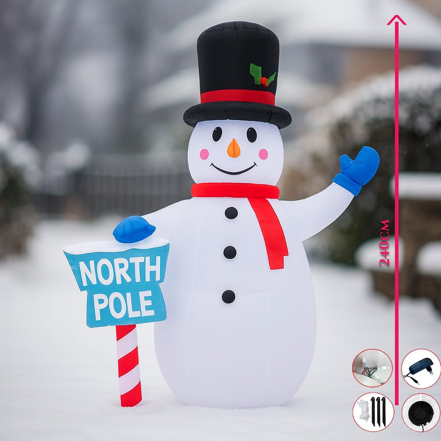 Veliki Napuhavajući Snjegović - 240 cm